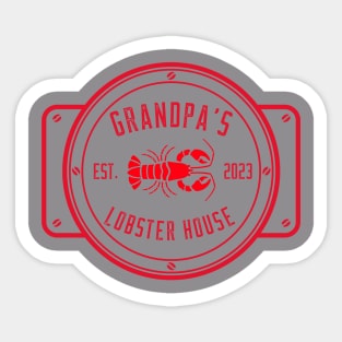 Grandpa's Lobster House Red Design Sticker